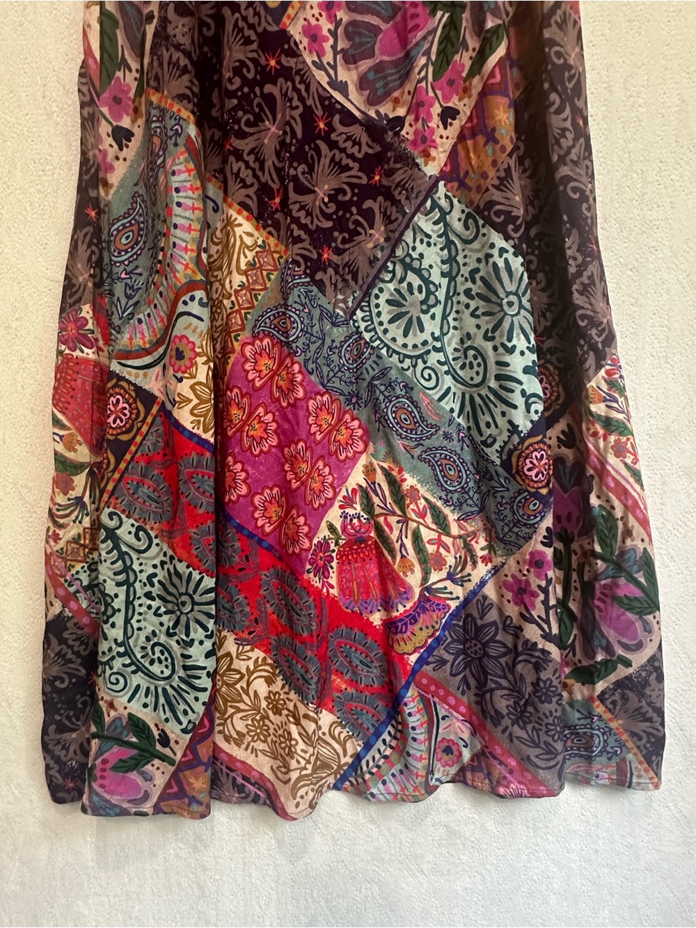 NATURAL LIFE Gracie Slip Maxi Dress Boho Blooms Patchwork Multicolor Sz M - Picture 8 of 16